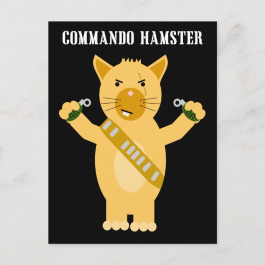 Commando Hamster Briefkaart (Voorkant)