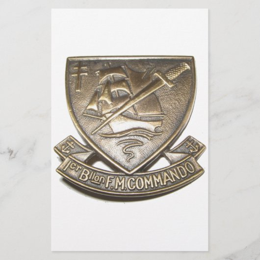 Commando Kieffer - Insigne 1BFMC Briefpapier (Voorkant)