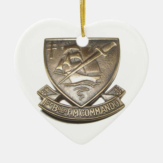 Commando Kieffer - Insigne 1BFMC Keramisch Ornament (Voorkant)