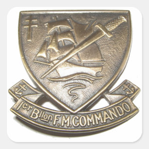 Commando Kieffer - Insigne 1BFMC Vierkante Sticker