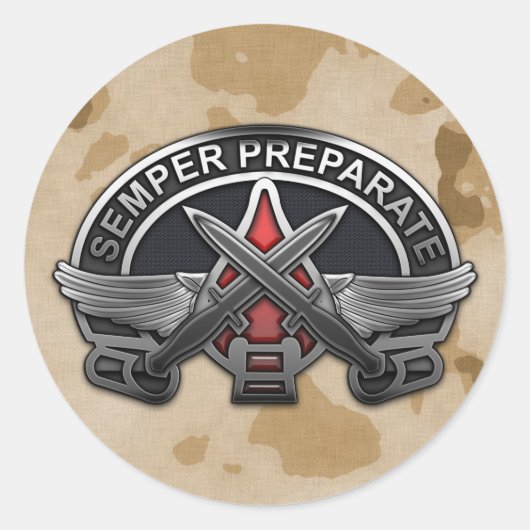 Commando speciale operaties DUI Ronde Sticker (Voorkant)