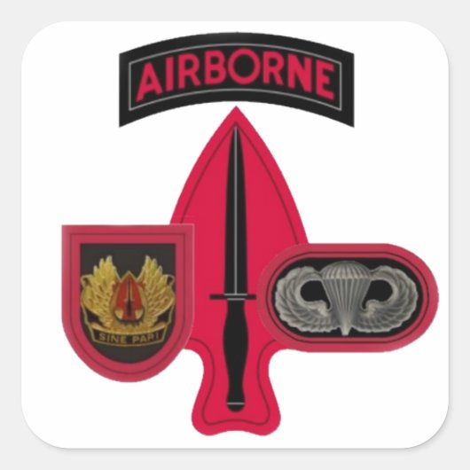 COMMANDO-STICKERS VOOR SPECIALE OPERATIES VIERKANTE STICKER (Voorkant)
