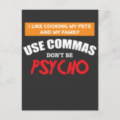 Commas Funny Grammar Engelse leraar gebruiken Briefkaart (Voorkant)