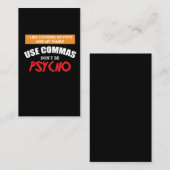 Commas Funny Grammar Engelse leraar gebruiken Visitekaartje (Voorkant / Achterkant)