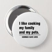 Commas Save Lives Ronde Button 4,0 Cm (Voorkant /achterkant)