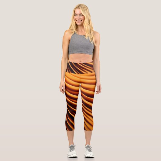 Comme des rayures de tigre sur ces leggings capri (Recto)