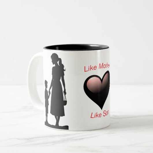 Comme Mère Comme Fils Silhouette 11 oz Mug (Devant gauche)