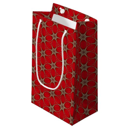 Comme sac rouge de cadeau de motif de fleur le (Devant Angle)