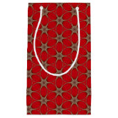 Comme sac rouge de cadeau de motif de fleur le (Devant)