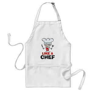 Comme un tablier de chef adulte pour hommes blan