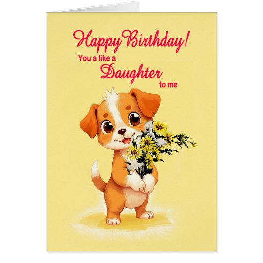Comme une fille pour moi Anniversaire Chiot et Fle (Devant)
