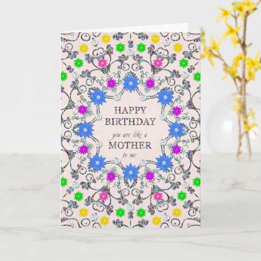 Comme une mère Fleurs Abstraites Carte d'anniversa (Fleur jaune)