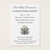 Commémoration de la première sainte communion (Dos)