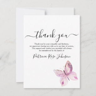 Commémoration des funérailles papillon rose Merci