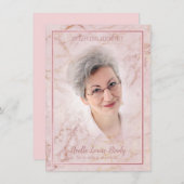 Commemorative Celebration of Life Pink Faux Marble (Voorkant / Achterkant)