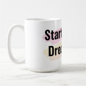 Commencer un petit rêve Grosse motivation café Mug (Gauche)