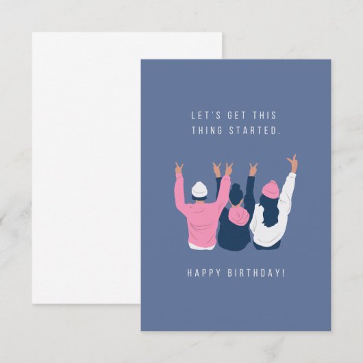 Commençons la carte d'anniversaire (Devant / Derrière)