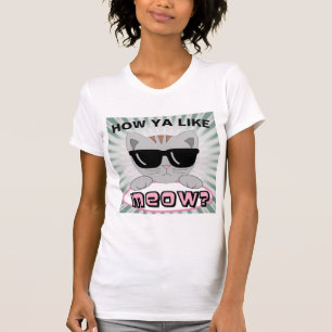 Comment aimes-tu MEOW ? T-Shirt Chat avec Lunettes