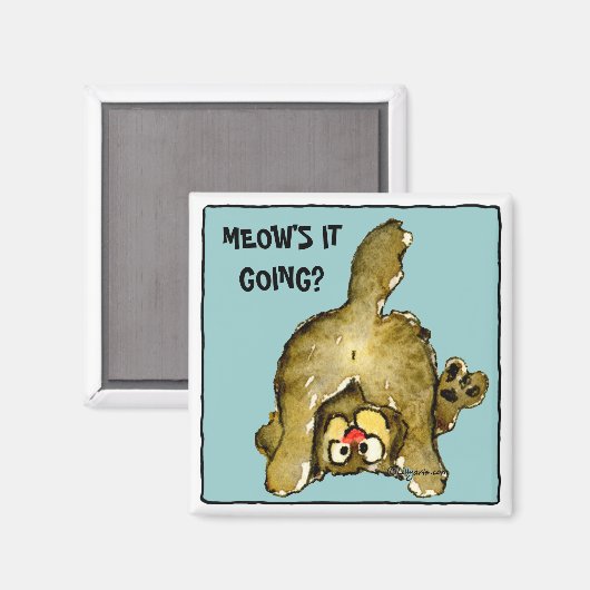 Comment ça va ? Aimant de chat mignon (Recto/Verso)