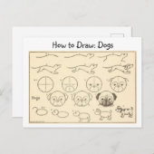 Comment dessiner des chiens Carte Postale Vintage (Devant / Derrière)