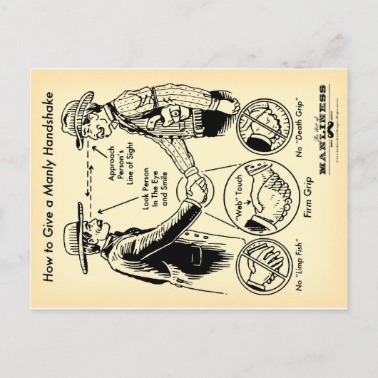 Comment donner une carte postale Manly Handshake (Devant)