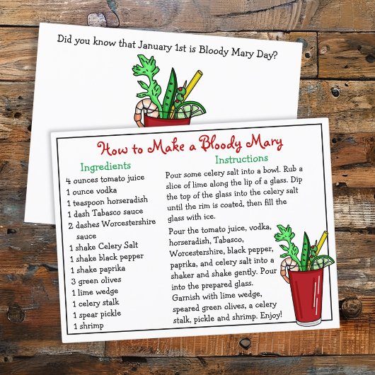 Comment faire une carte de recettes Bloody Mary