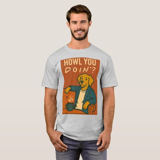 "COMMENT FAIS-TU ?" T-shirt culture pop chien sur  (Devant entier)