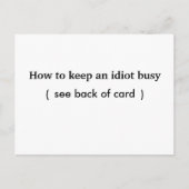Comment garder un idiot occupé, carte (Devant)