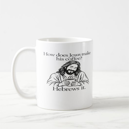 Comment Jésus prépare-t-il son café Mug Classique (Gauche)