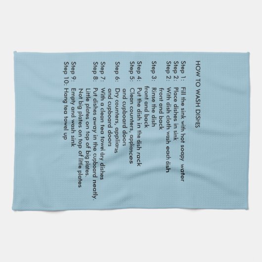 Comment laver les plats Cuisine Tea Serviette (Horizontal)