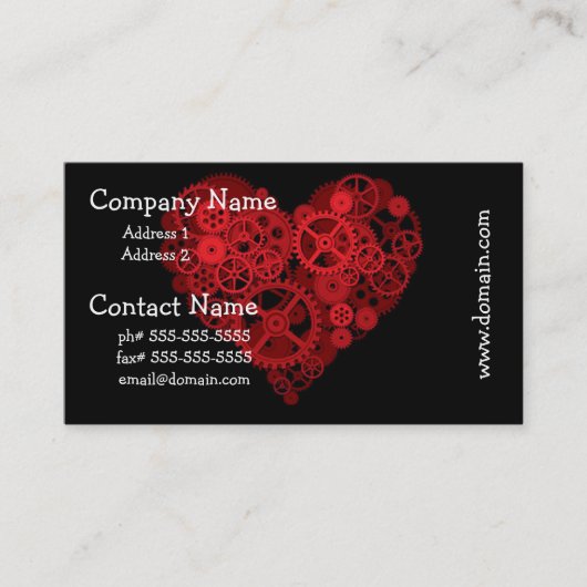 Comment le coeur fonctionne des cartes de visite (Devant)