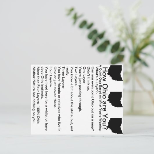 Comment l'Ohio sont-ils vous ? Carte postale (Debout devant)