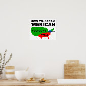 Comment parler 'Merican Funny Poster (Cuisine)