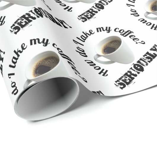 Comment Prends-Je Mon Café ? papier cadeau (Coin rond)