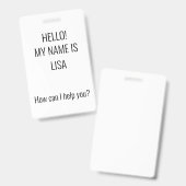 Comment puis-je aider ? Badge (Avant & arrière)