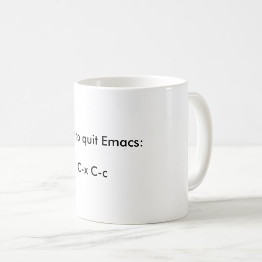 Comment stopper Emacs, la tasse (Devant droit)