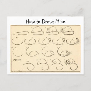 Comment tirer des souris carte postale Vintage