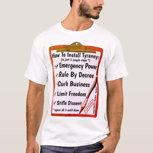 Comment - Tyrannie (lumière) T-shirt (Devant)