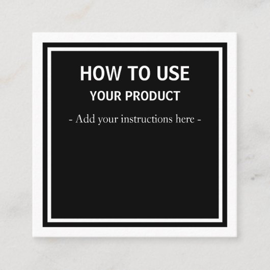 Comment utiliser les cartes d'instructions noires (Devant)