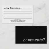 commentaar? visitekaartje (Voorkant / Achterkant)