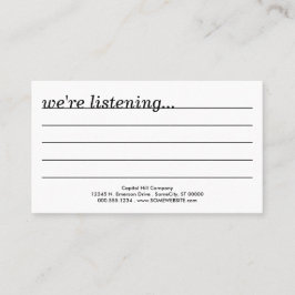 commentaar? visitekaartje