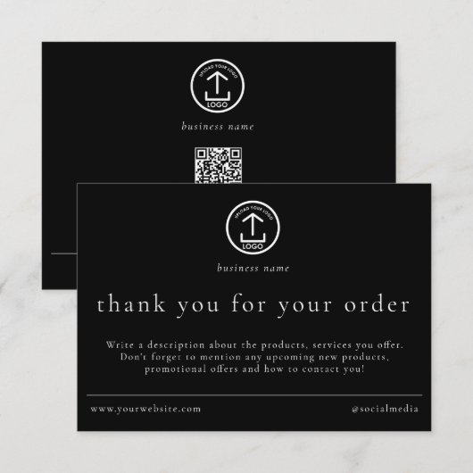 Commentaire Merci Commande Emballage Entreprise Lo (Devant / Derrière)