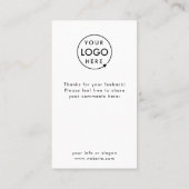 Commentaires | Carte de sondage minimaliste modern (Dos)