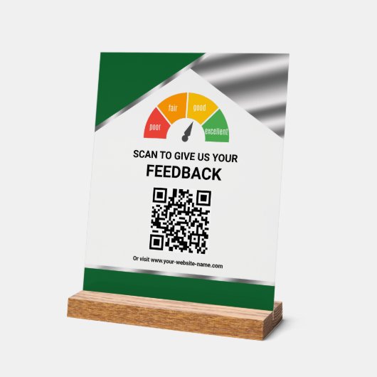 Commentaires client QR Code sans contact Vert (Angle)