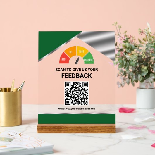 Commentaires client QR Code sans contact Vert (Mariage)
