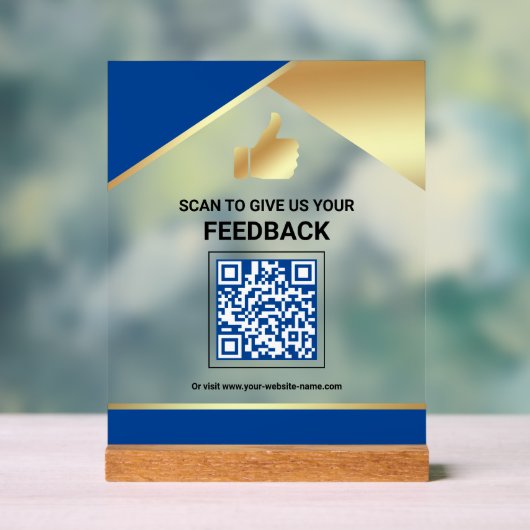 Commentaires des clients avec code QR or bleu roya (Neutre)