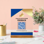 Commentaires des clients avec code QR or bleu roya (Mariage)