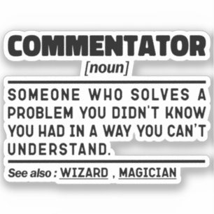Commentator zelfstandig naamwoord grappig sport fa sticker