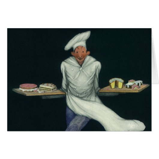 Commerce alimentaire vintage, boulanger avec desse (Devant horizontal)