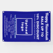 Commerce Hanoukka Vente sur bannière bleue (Horizontal)